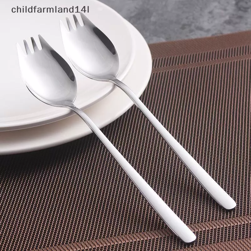304 Nĩa Inox Hộ Gia Đình Spork Thìa Một Salad Thìa Bánh Trái Cây Nĩa Tây Bộ Đồ Ăn