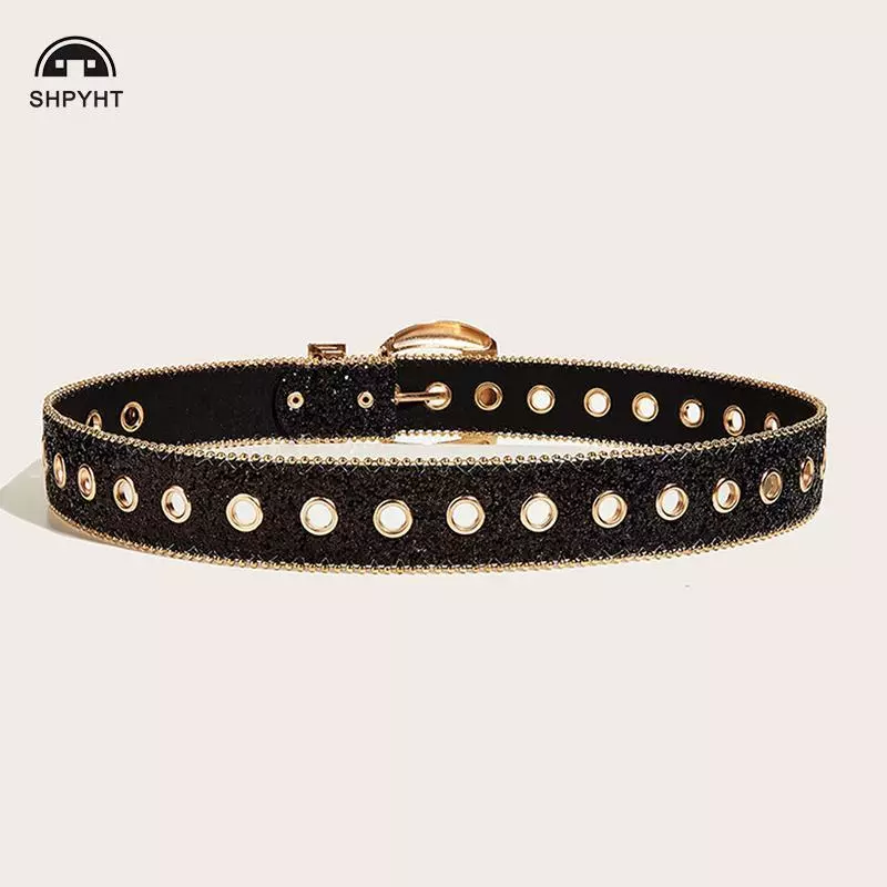 [SHPYHT] Goth Punk Thắt Lưng Nữ Thời Trang Kim Cương Giả Thắt Lưng Bé Gái Trang Trí Quần Jean Rộng Thắt Lưng Nam Nữ Thời Trang Mới