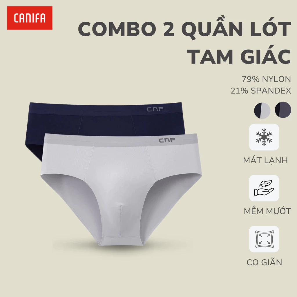 Pack 2 quần lót nam CANIFA MEN chất liệu mềm mát, thoáng khí 8US26A011