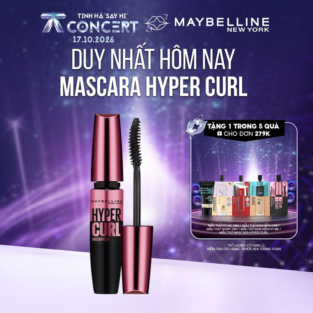 Mascara Dài Mi và Cong Mi Maybelline New York Hyper Curl Waterproof Chuốt Mi…
