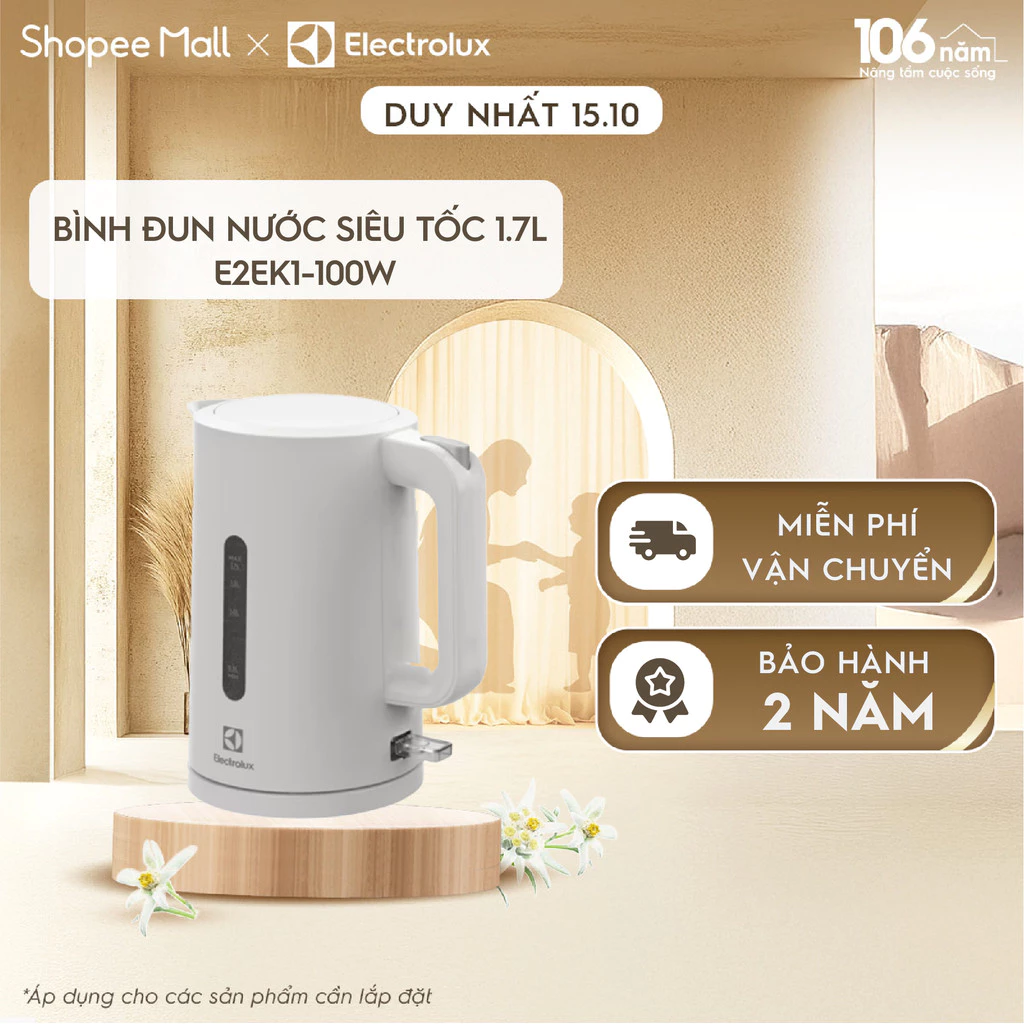 Bình đun nước siêu tốc Electrolux 1.7L E2EK1-100W