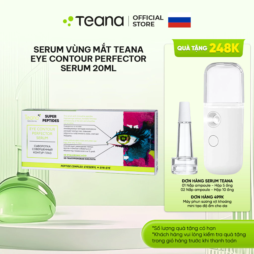 Serum Teana Super Peptides Eye Contour Perfector dưỡng da vùng mắt giúp giảm nhăn, bọng, quầng thâm 20ml
