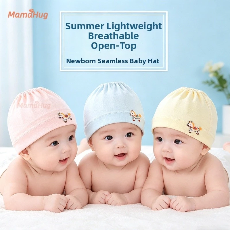Mũ Bé Mùa Hè Mỏng Nguyên Chất Cotton Fontanelle Mũ Bảo Vệ Cho Bé Trai Bé Gái Sơ Sinh Tấm Che Nắng Rỗng Mũ Thoáng Khí Mềm Mại Cho Trẻ Sơ Sinh Beanie Ngoài Trời Phụ Kiện Chống Nắng