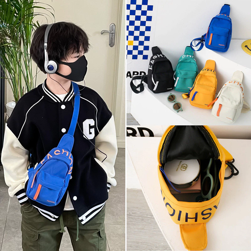 Ins Little Boy Messenger Túi vải thời trang thể thao Túi đeo vai trẻ em