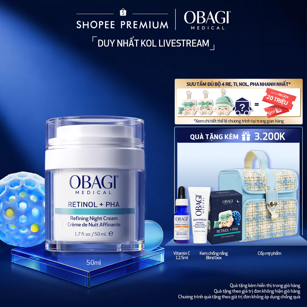 [Hannah x Obagi] Kem Dưỡng Làm Mới Và Duy Trì Độ Tươi Trẻ Làn Da Ban Đêm Obagi Medical Retinol + PHA (50ml)