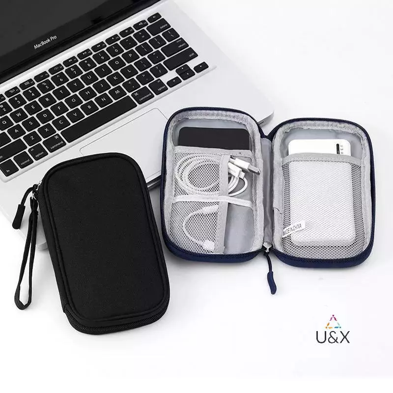 U & X Di Động Du Lịch Di Động Kỹ Thuật Số Sản Phẩm Túi Bảo Quản Cáp Dữ Liệu USB Tai Nghe Di Động Túi Bảo Quản Điện MỚI