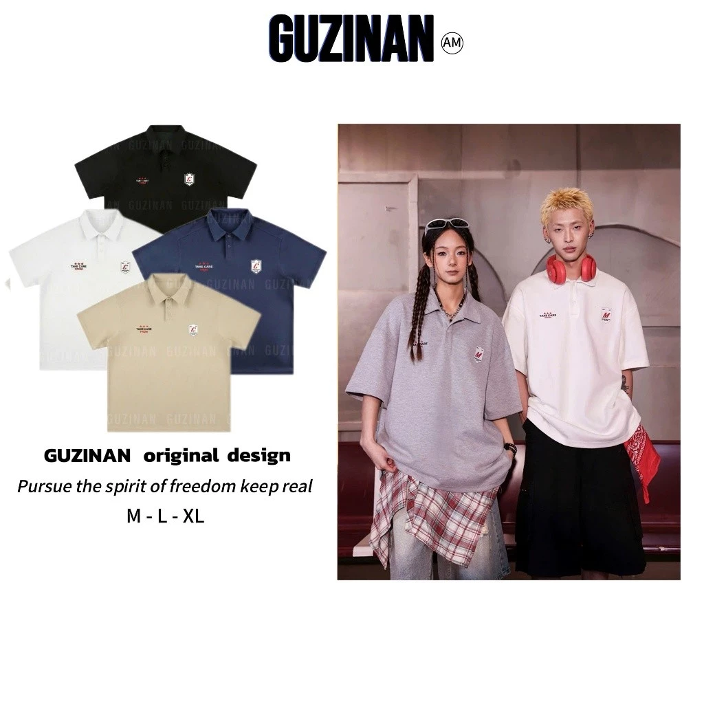 Áo Polo Cotton Unisex In HÌnh Sắc Nét Form Rộng  5 Màu , Nam Nữ Đều Mặc Đẹp Áo Thun Cổ Bẻ Mềm Mịn Thoáng Mát  APL03