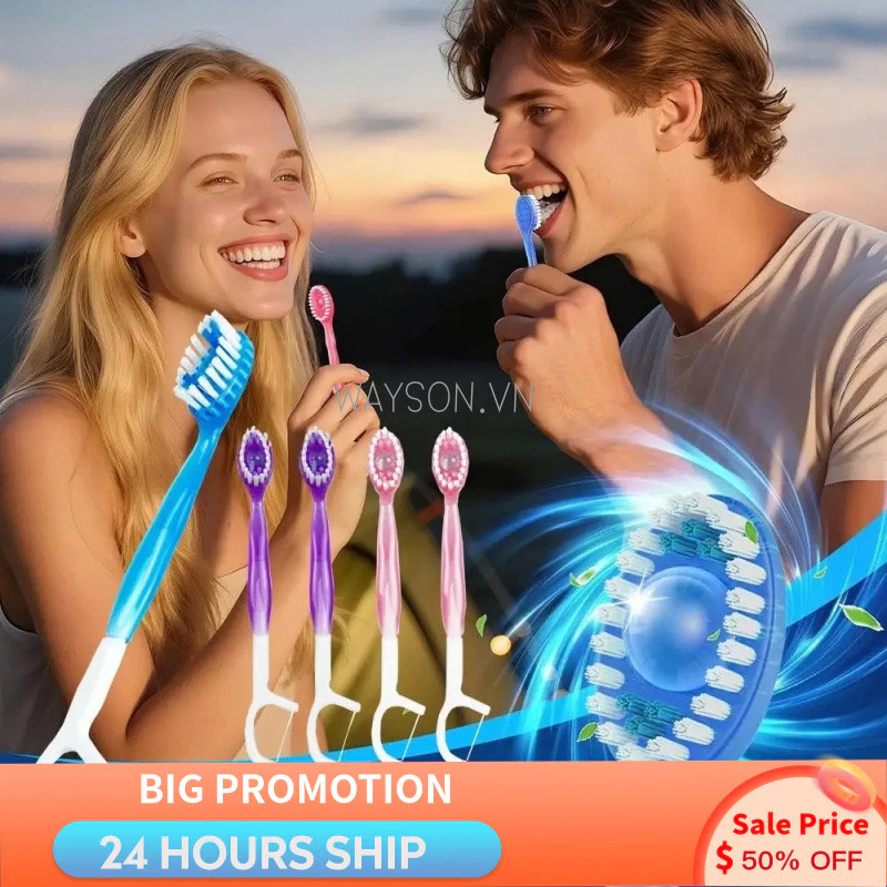 {READY STOCK} Bàn chải đánh răng du lịch dùng một lần kèm kem đánh răng & tăm tích hợp – 12 gói