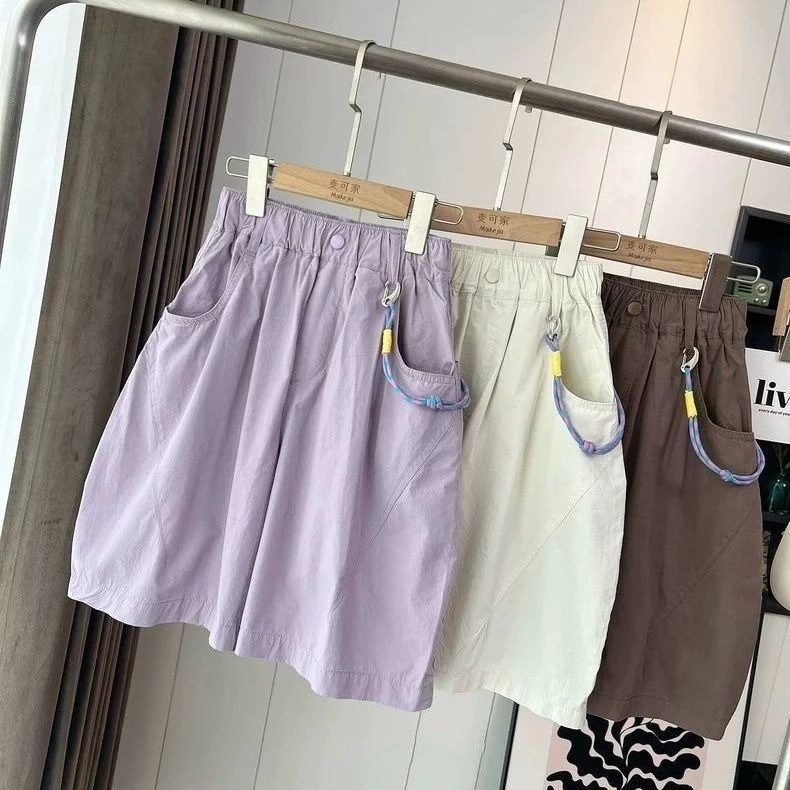 Quần short bé gái mùa hè - Quần cargo lửng dáng rộng nhanh khô nhẹ thoáng phong cách Hàn Quốc
