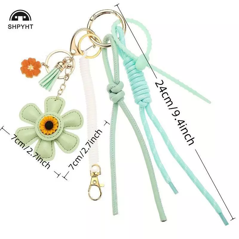 [SHPYHT] 1 Dây bện Người phụ nữ Móc khóa da mới Túi hướng dương quyến rũ Mặt dây chuyền thời trang Phụ kiện DIY Quà tặng Mới