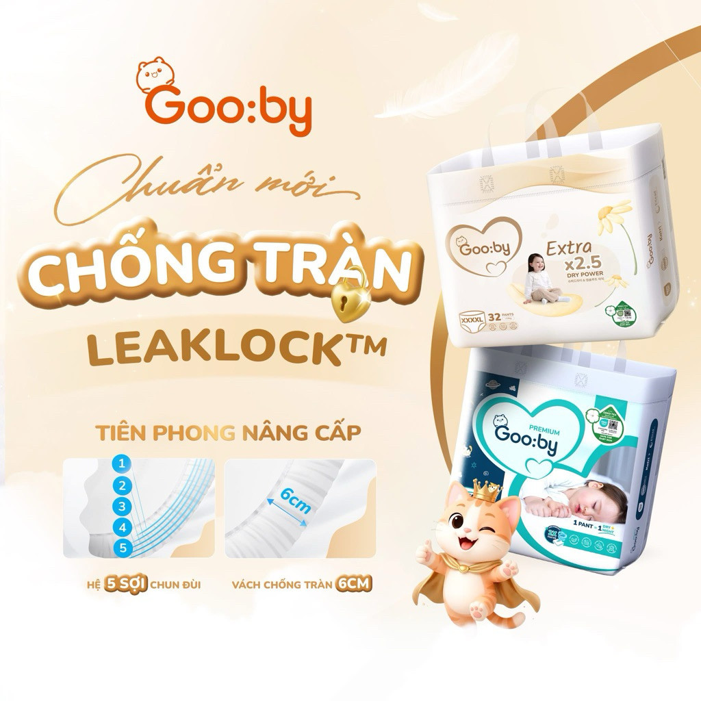 Bỉm Gooby Extra, Gooby Premium dán, quần mềm mại, an toàn, siêu thấm hút cho…