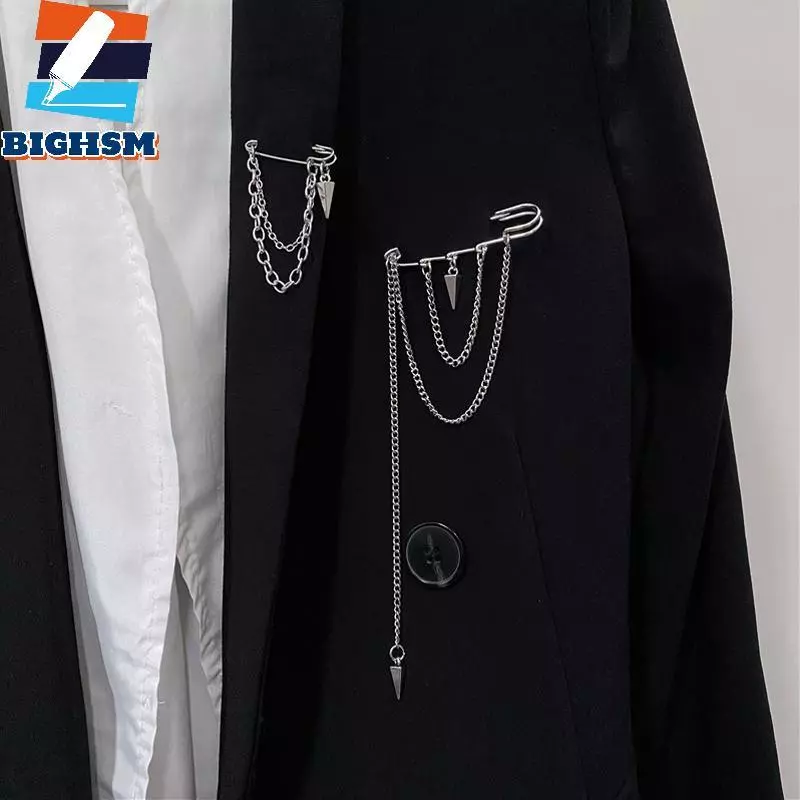 [BIGHSM] Dark sel Mặt Dây Chuyền Thổ Cẩm Dành Cho Nam Nữ Vintage Trâm Cài Punk Stay Gothic Bông Tai Kẹp Dạo Phố Trang Sức