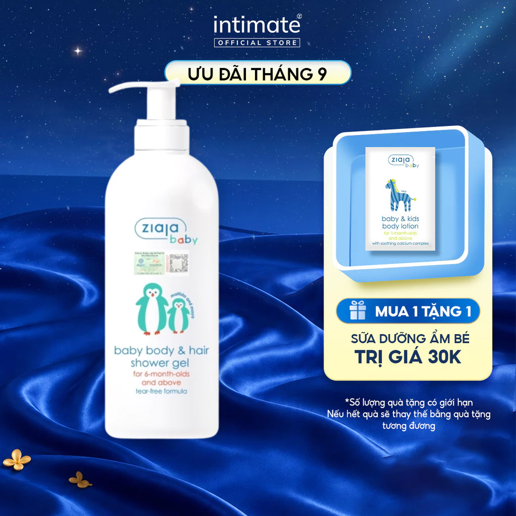 Gel Tắm Gội 2in1 Cho Trẻ Từ 6 Tháng Tuổi Ziaja Baby Giúp Làm Sạch Nhẹ Nhàng Và Cấp Ẩm Cho Da Bé 400ml