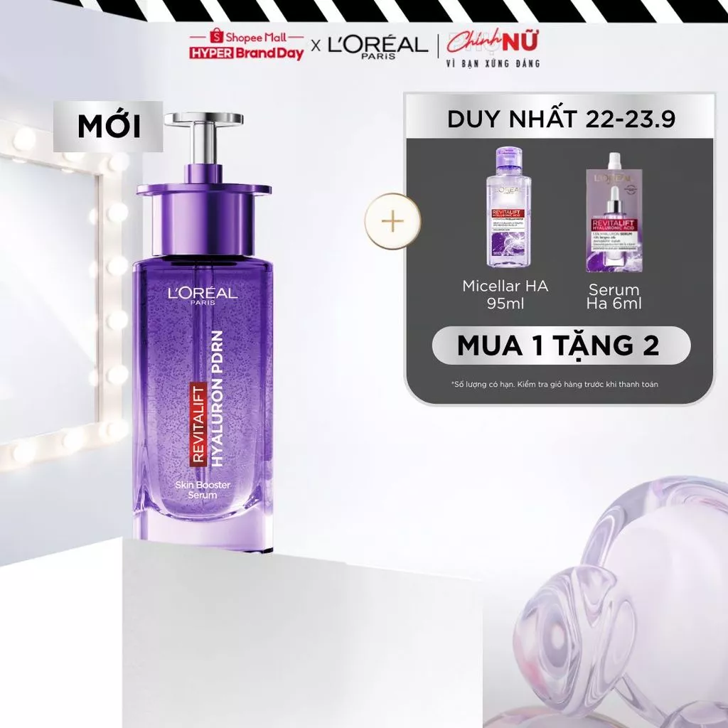 [MỚI] Dưỡng chất serum PDRN lên men sinh học, cảm nhận da Glass skin căng mọng, rạng rỡ tức thì L’Oréal Paris 30ml