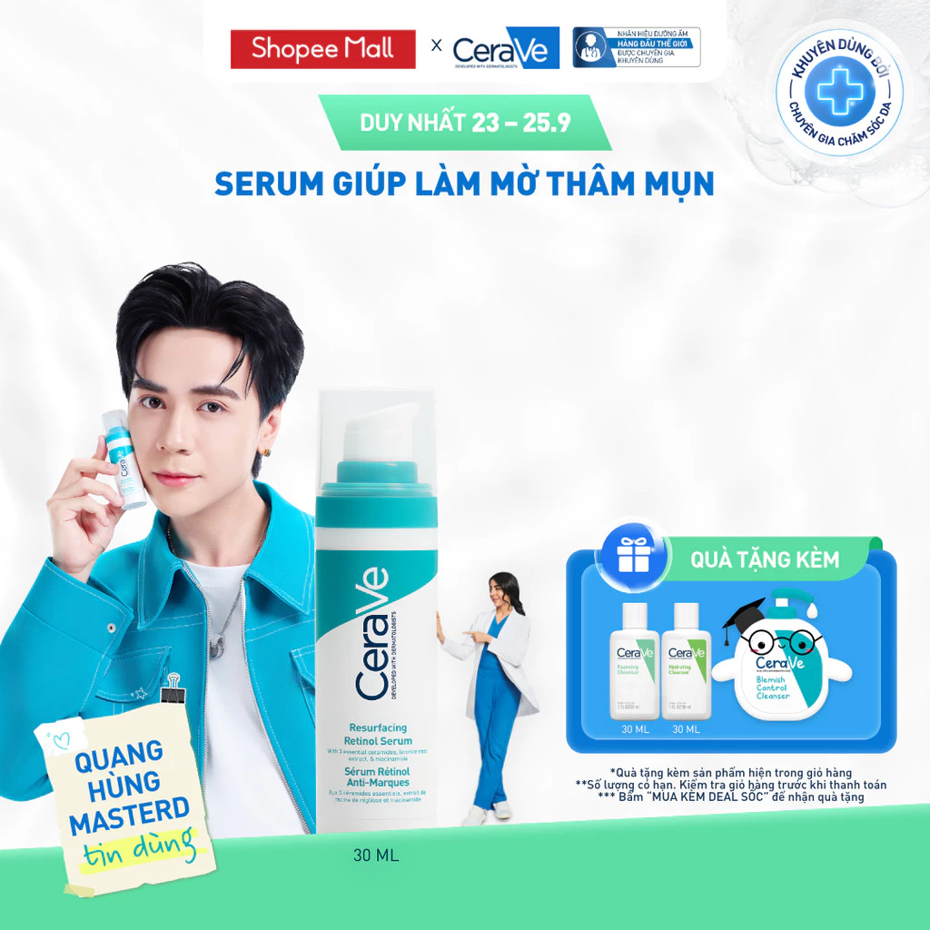 Serum giúp làm mờ thâm mụn CeraVe Resurfacing Retinol Serum 30ml