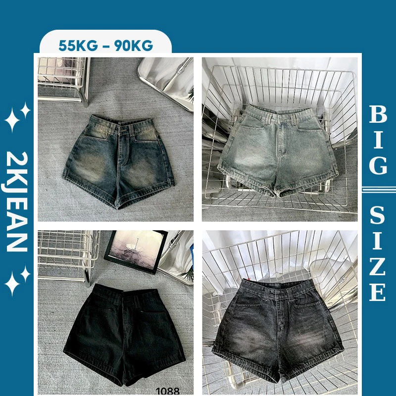 Quần Short Jean Nữ Form Chữ A  Lưng Cao Che Khuyết Điểm WSHJ48