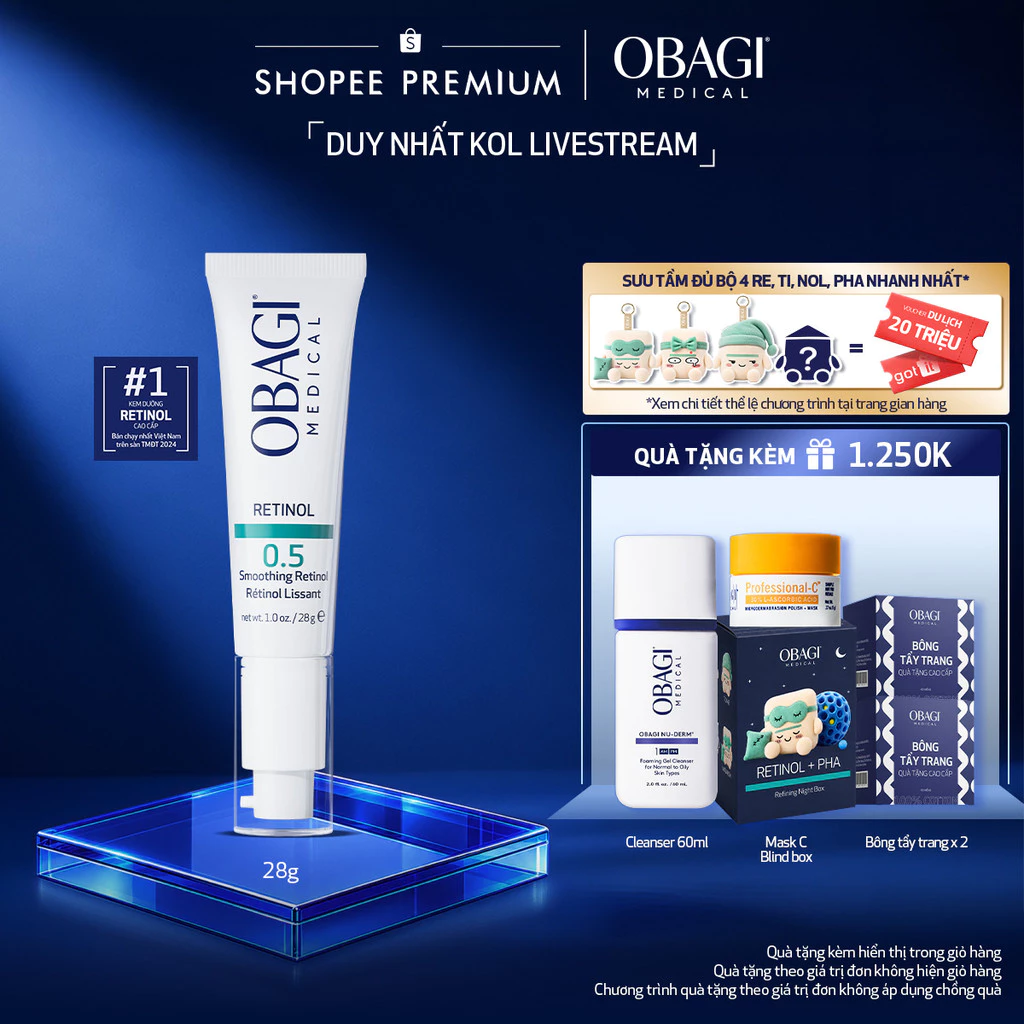 [Hannah x Obagi] Kem Dưỡng Làm Mờ Nếp Nhăn & Làm Đều Màu Da Obagi Retinol 0.5 (28g)