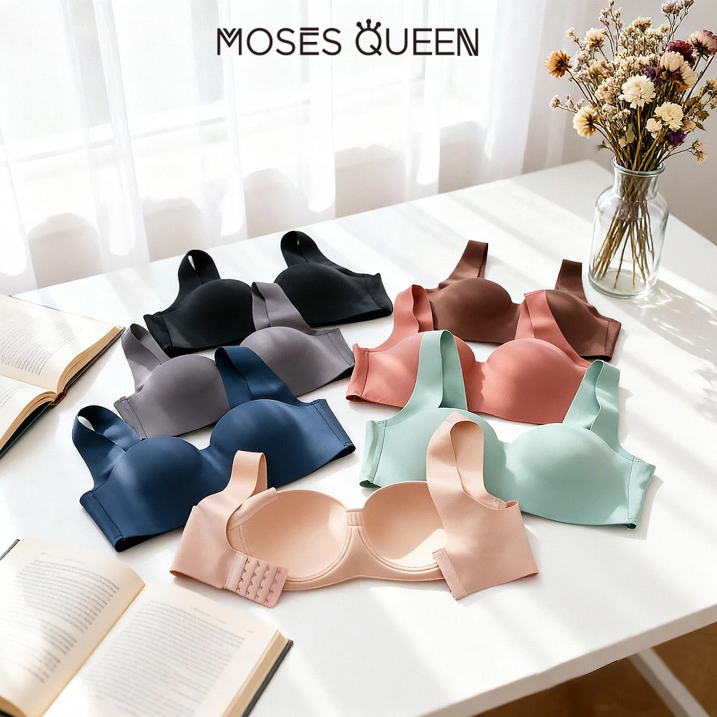 MOSESQUEEN Một mảnh liền mạch bề mặt phẳng không khâu khỏa thân cảm giác đồ lót mỏng dành cho nữ tập hợp điều chỉnh loại áo ngực yoga thể thao #80618