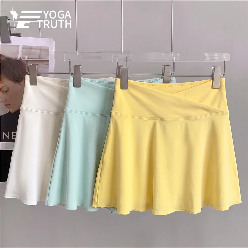 [YOGATRUTH] Váy thể thao đeo chéo Thắt lưng gợi cảm có túi bên trong Váy lót quần vợt tập thể dục