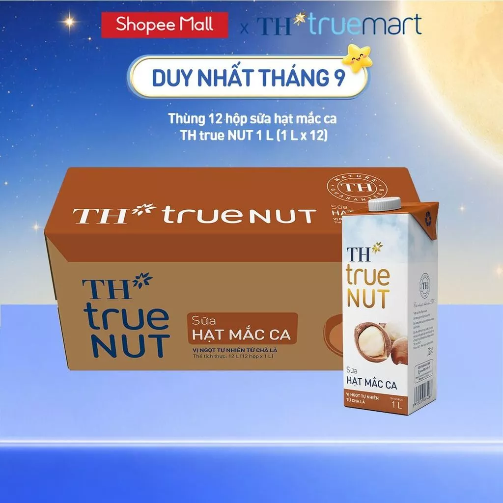Thùng Sữa Hạt Mắc Ca TH true NUT milk 1L (12 Hộp)