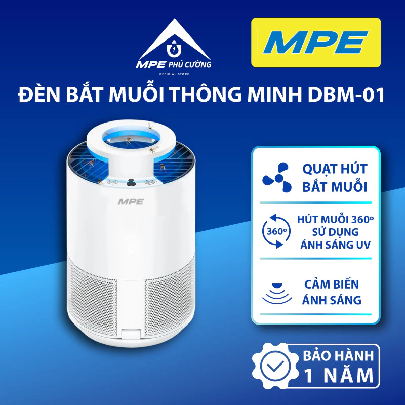 (CHÍNH HÃNG) MPE - Đèn bắt muỗi thông minh, sử dụng đèn LED UV có 2 bước sóng để thu hút muỗi DBM-01