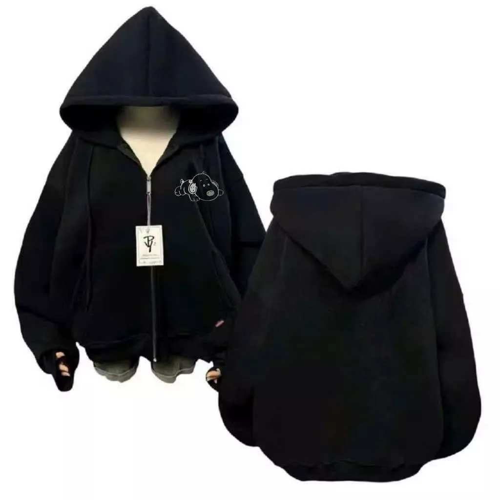 ( RẺ VÔ ĐỊCH ) Áo khoác hoodie zip nỉ dày dặn, freesize nam nữ, gấu bông đáng yêu, giá cực rẻ - Thustore99
