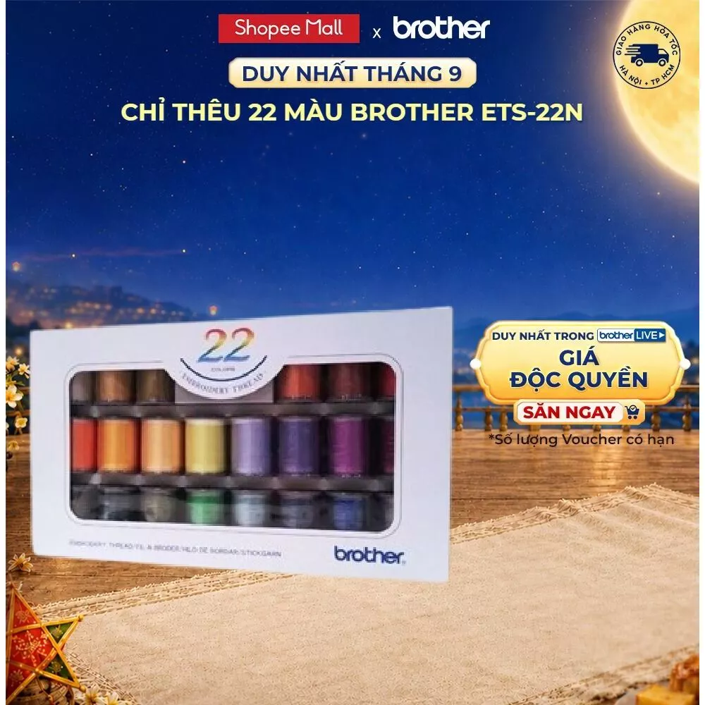 Chỉ thêu 22 màu Brother ETS-22N