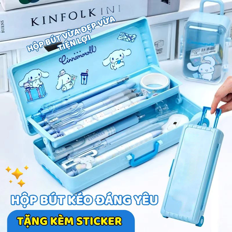 Hộp Bút Hình Vali Kéo Ngộ Nghĩnh - Hộp Đựng Bút Nhiều Ngăn, Quà Tặng Độc Đáo Cho Học Sinh