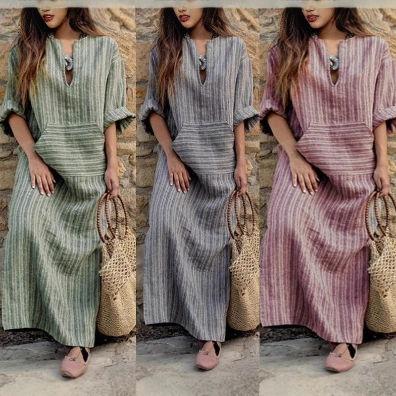 Trạm độc lập xuyên biên giới lớn Amazon Bán chạy Châu Âu Mỹ Phong cách mới Vải lanh Cotton nhuộm sợi