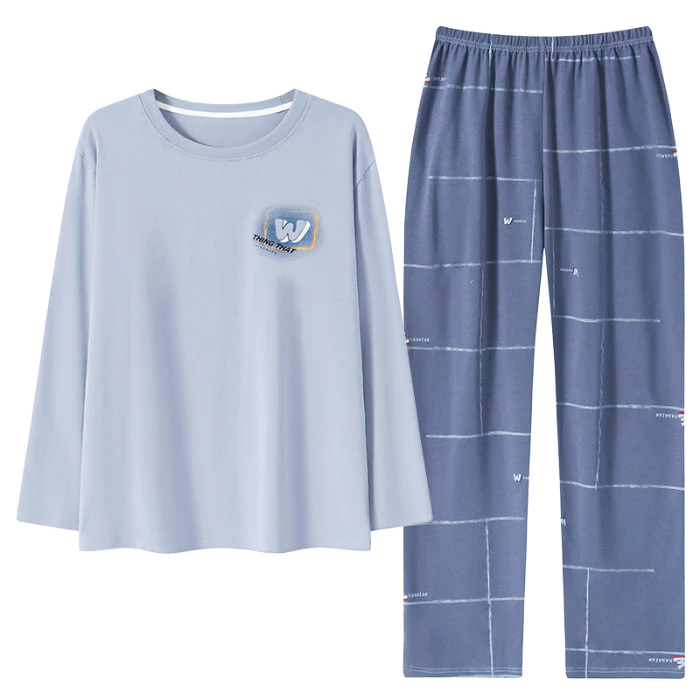 Bộ đồ ngủ nam Poly-Cotton co giãn có túi kép