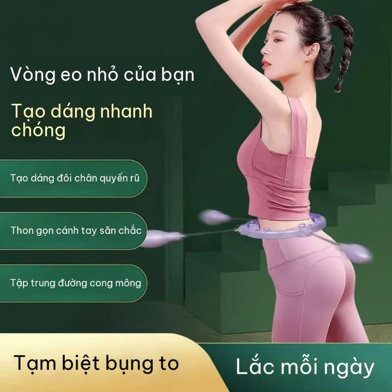 Vòng xoay thông minh đếm số không rơi, eo thon bụng phẳng, 2 màu tím/xanh