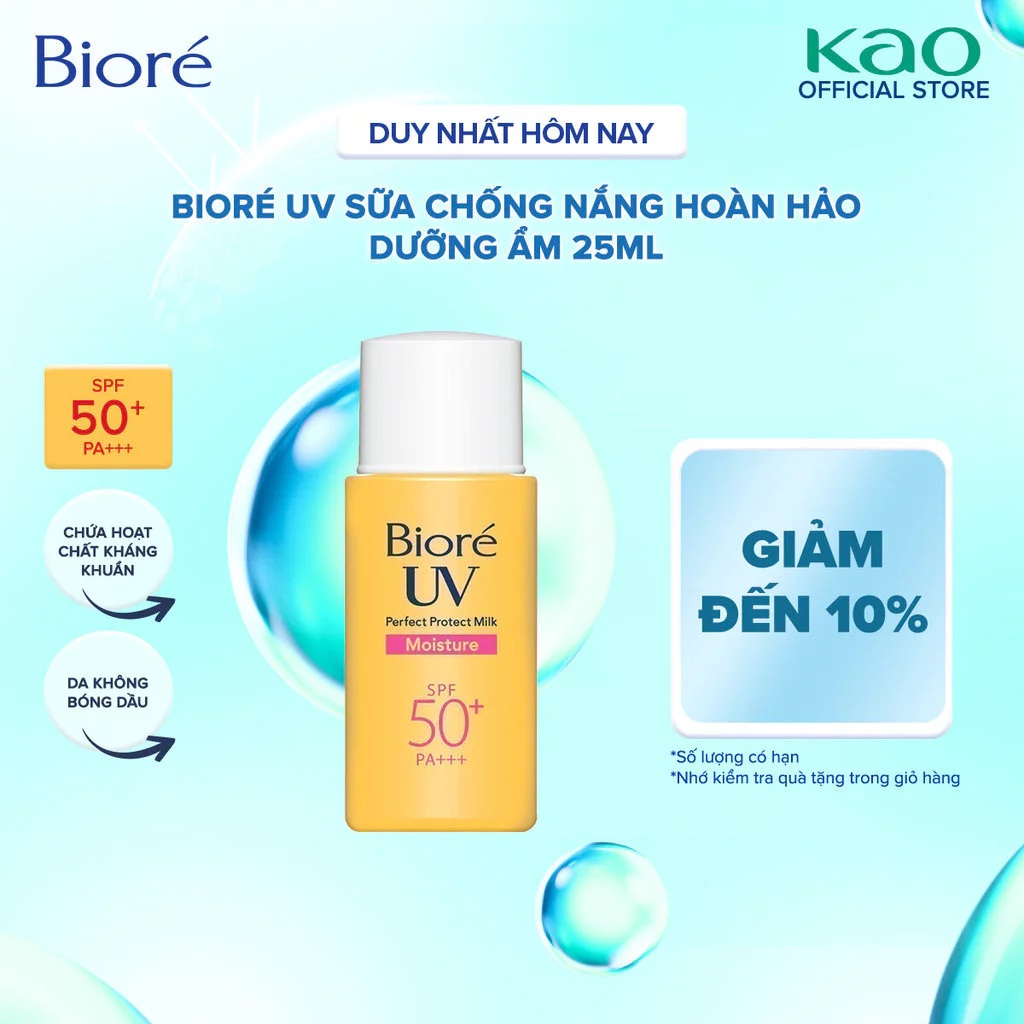 Biore UV Value Sữa Chống Nắng Bảo Vệ Hoàn Hảo - Dưỡng Ẩm SPF50+/PA+++ 25ML