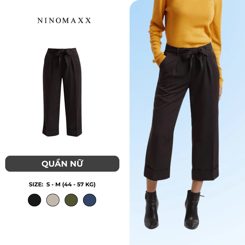 [CÒN SIZE S] Quần Tây Nữ Cotton Dài Quần Công Sở N&M Thương Hiệu NINOMAXX 1906067