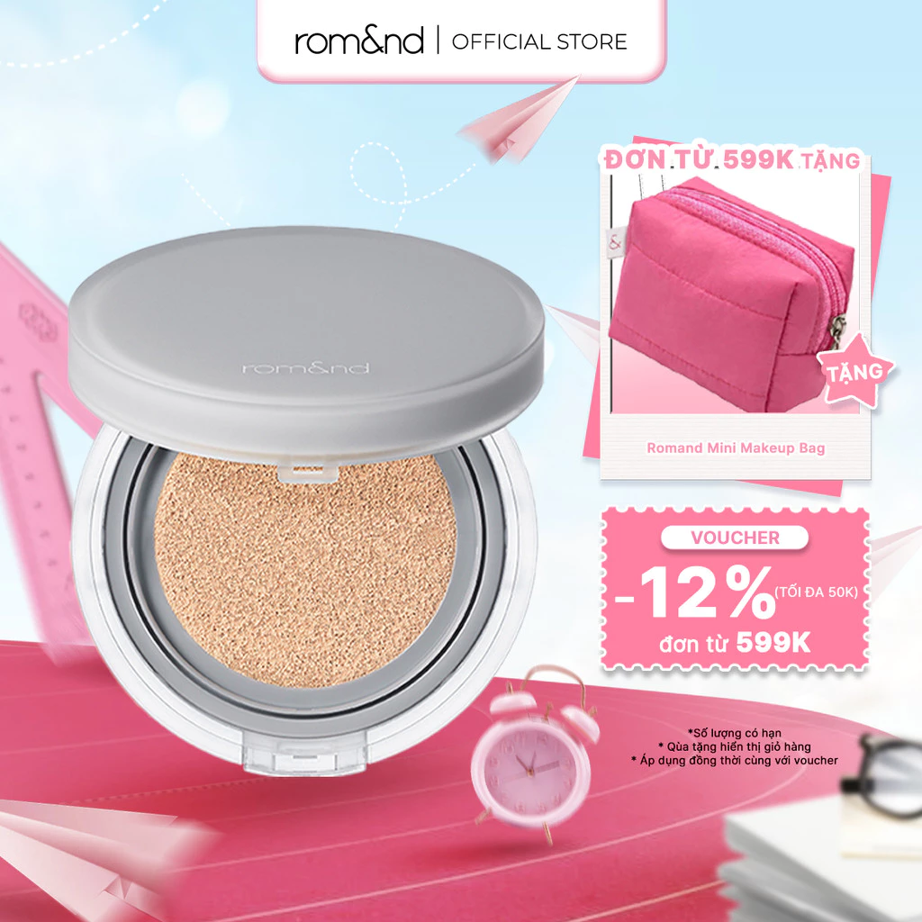 [Rom&nd] Phấn Nước Che Phủ Hoàn Hảo, Mỏng Nhẹ Tự Nhiên Romand NU Zero Cushion SPF24/PA++ 15g