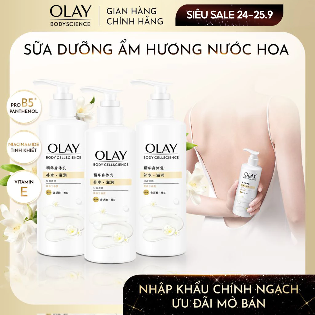 [LIVE 1] Combo 3 Sữa Dưỡng Thể Dưỡng Ẩm Chuyên Sâu Olay Với Vitamin B5+ Hương Nước Hoa Dạ Lan Hương 260G