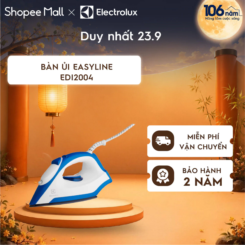 Bàn ủi khô Electrolux EasyLine EDI2004 - Mặt đế chống dính, là ủi dễ dàng và mượt mà