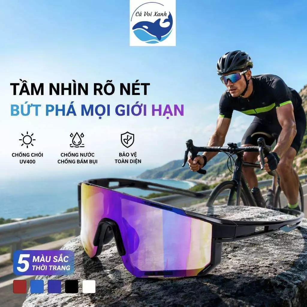 【COD】Kính Thể Thao UV400 Chống Chói - Kính Râm Đổi Màu Đi Xe Đạp Chống Bụi Bảo Vệ Mắt Kính Cận Tặng Kèm Phụ Kiện