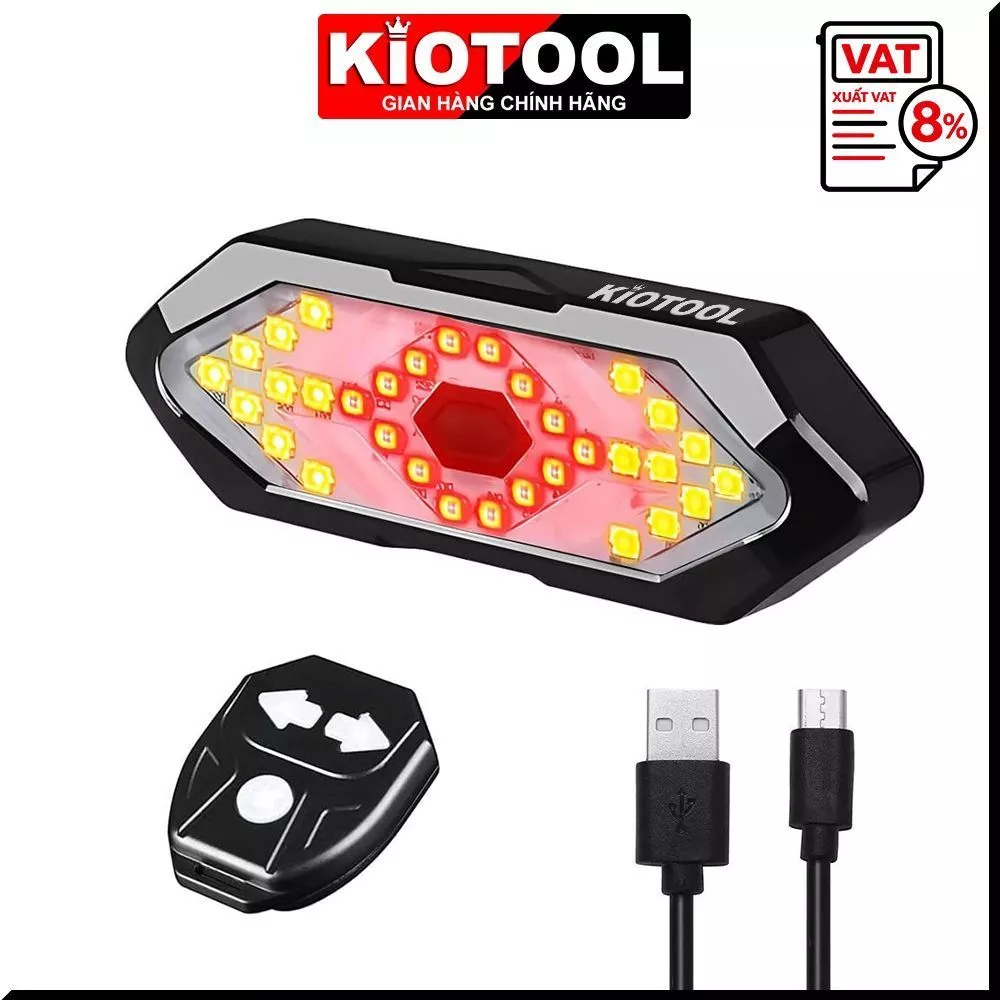 Đèn hậu Xi Nhan xe đạp Kiotool không dây pin sạc 5 chế độ sáng