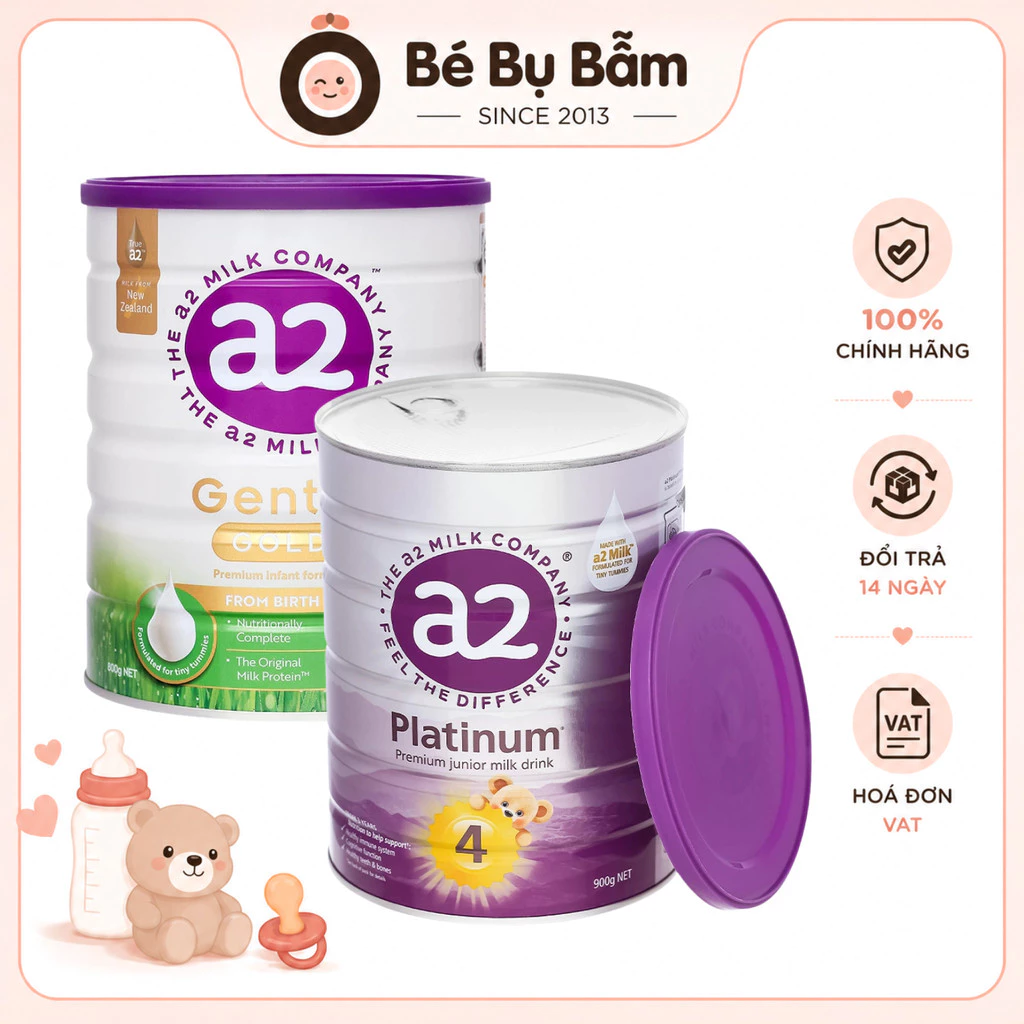 ✅ Sữa Bột A2 Platinum Tím Úc, A2 Gentle Gold Chính Hãng 900g - Số 1,2,3,4 (Voucher Extra, Freeship)