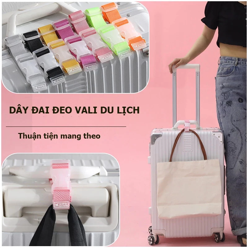 Dây đai đa năng treo hành lý vali du lịch, dây treo balo túi xách di động tiện lợi
