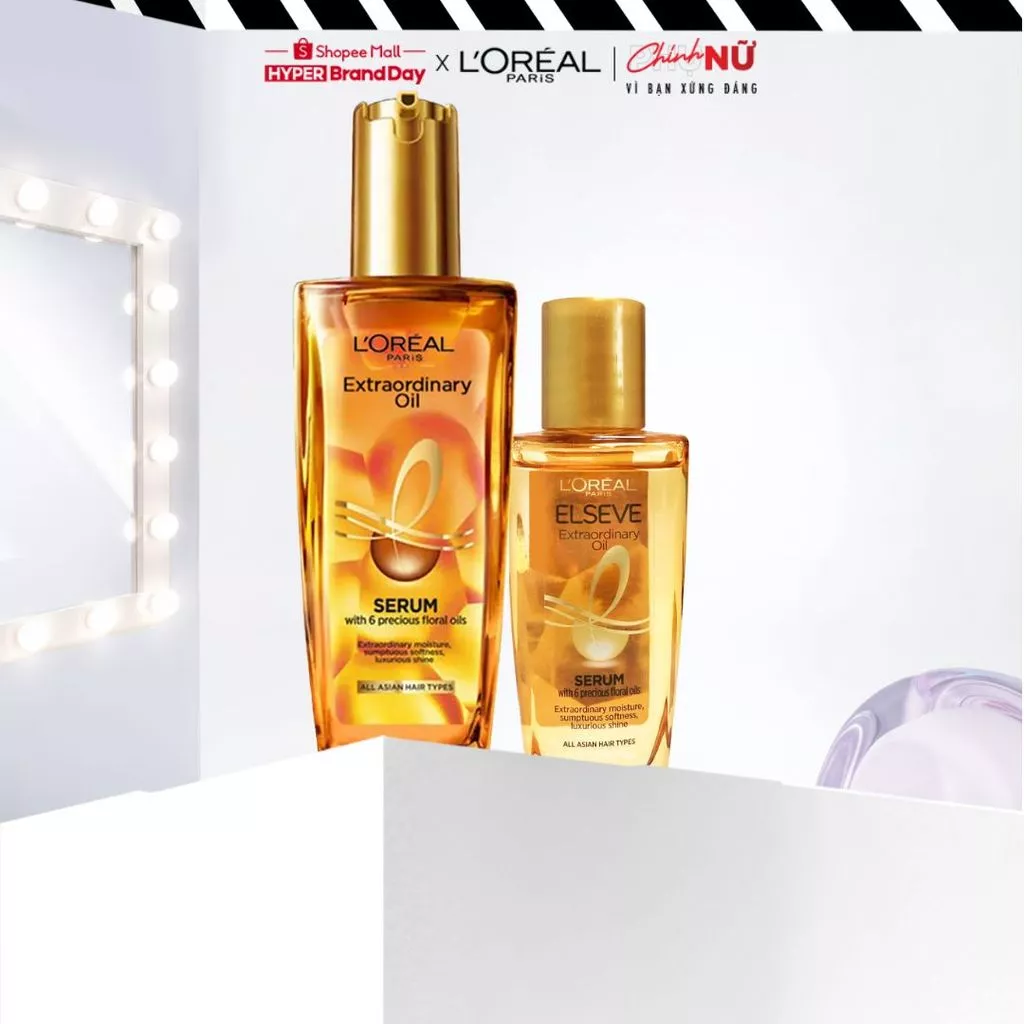Bộ dầu dưỡng chiết xuất tinh dầu hoa tự nhiên L'Oreal Paris Elseve Extraordinary Oil Ultra Nourishing 130ml