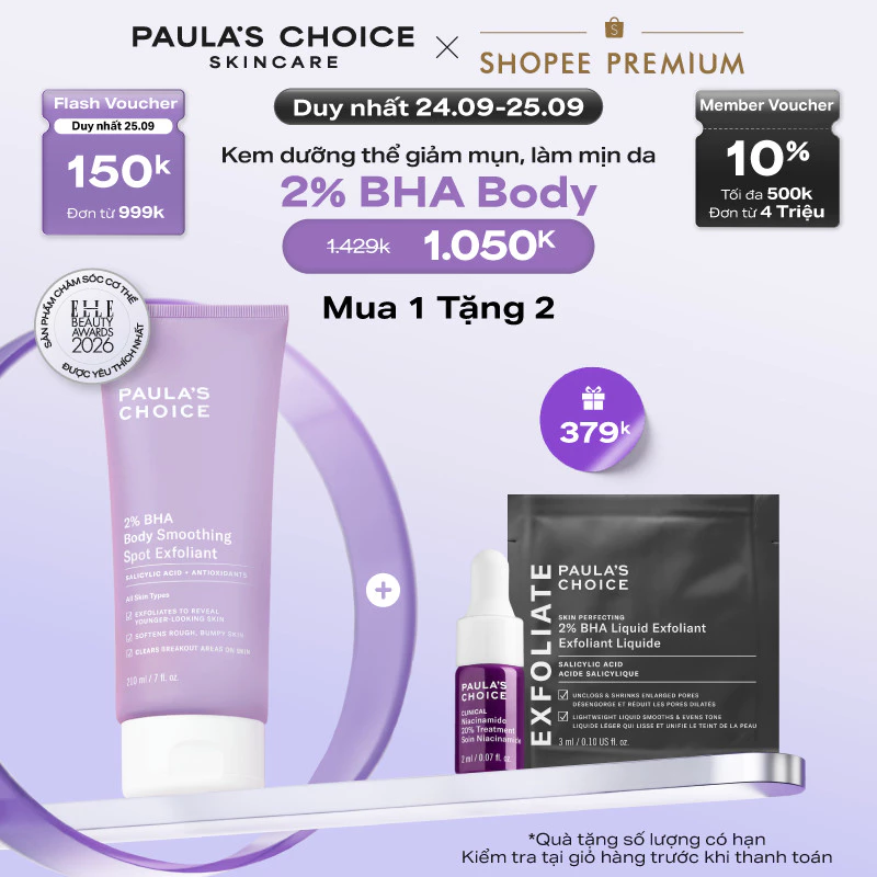 Kem dưỡng thể hỗ trợ giảm mụn và làm mịn da Paula's Choice 2% BHA Body Smoothing Spot Exfoliant - 5701