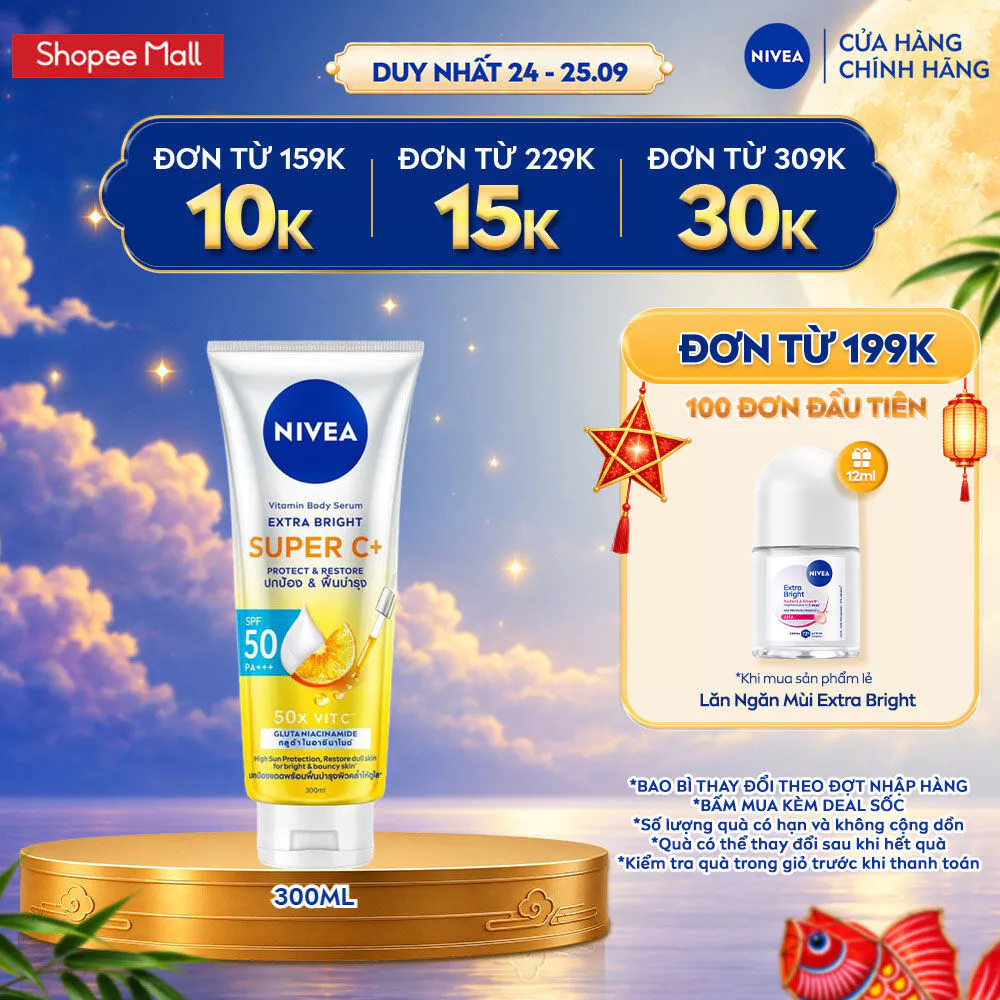 Sữa Dưỡng Thể & Chống Nắng SPF50 PA+++ NIVEA Vitamin Super C+ 300ml / Kem Body / Kem Chống Nắng Body - 99195