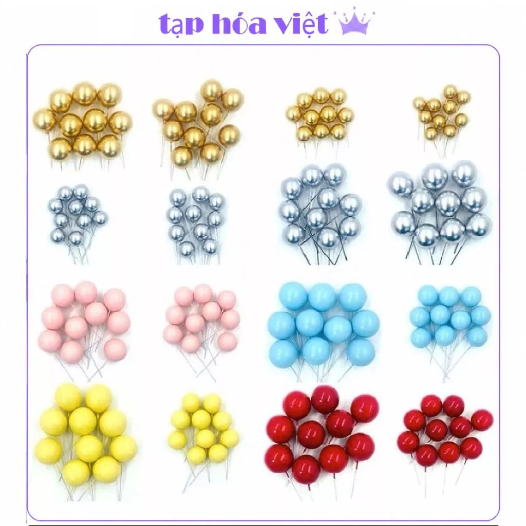 BỊCH 40 QUẢ BỊ XỐP trang trí bánh sinh nhật, bi nhựa trang trí bánh