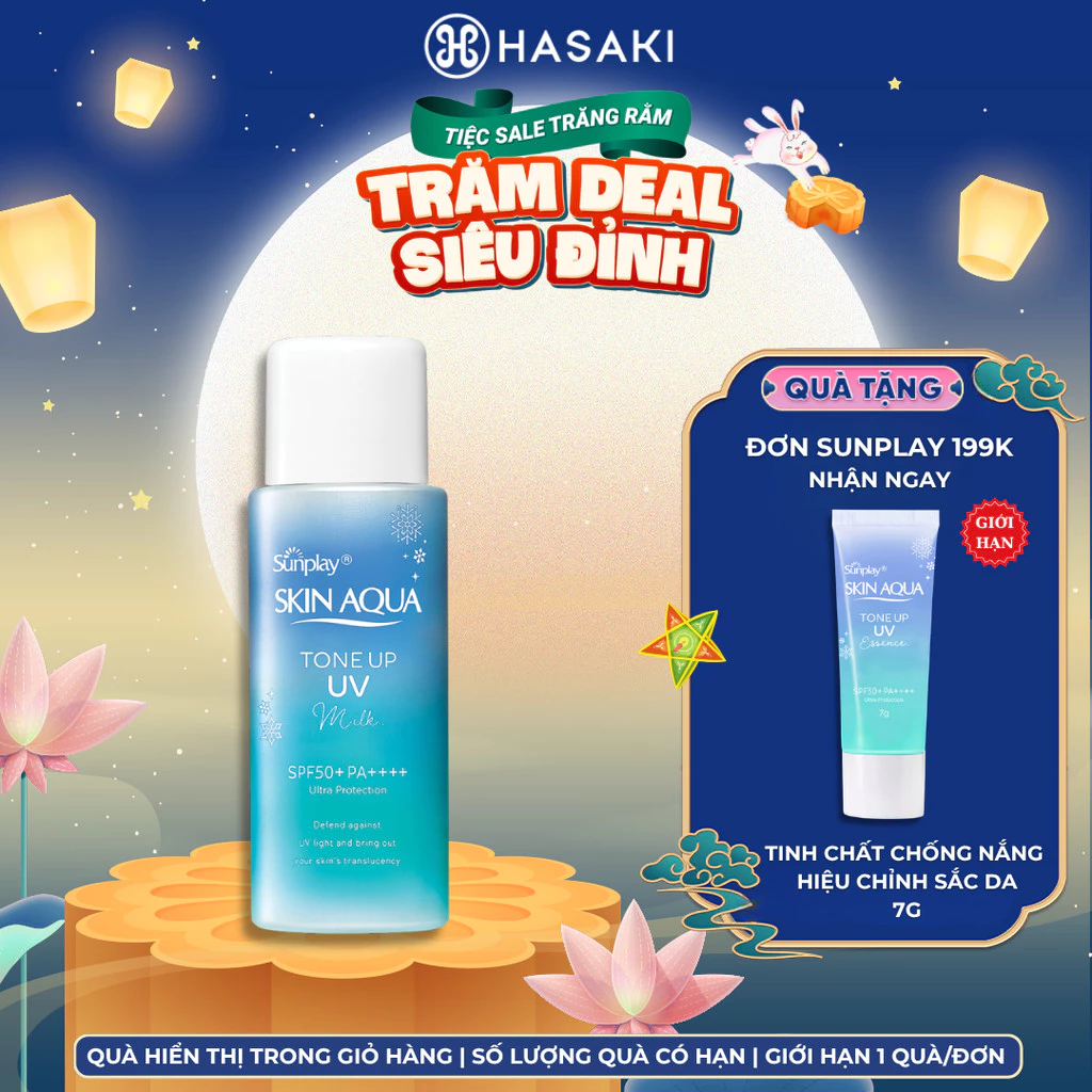 [DAILY] Sữa Chống Nắng Sunplay Hiệu Chỉnh Sắc Da 50g (Xanh Dương) Skin Aqua Tone Up UV Milk Blue Hasaki