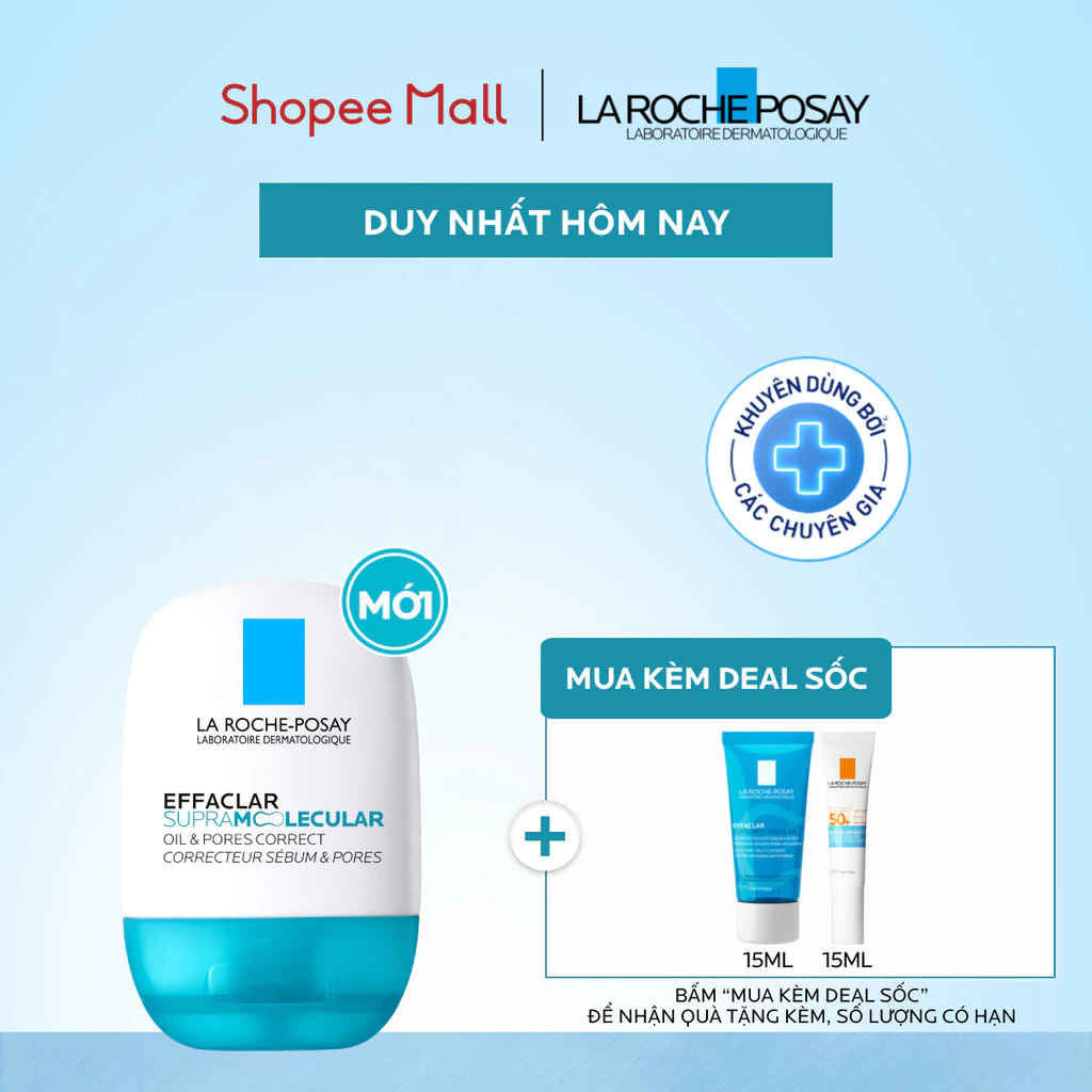 [MỚI] Kem dưỡng giảm dầu láng mịn lỗ chân lông La Roche-Posay Effaclar Supra Molecular 40ML