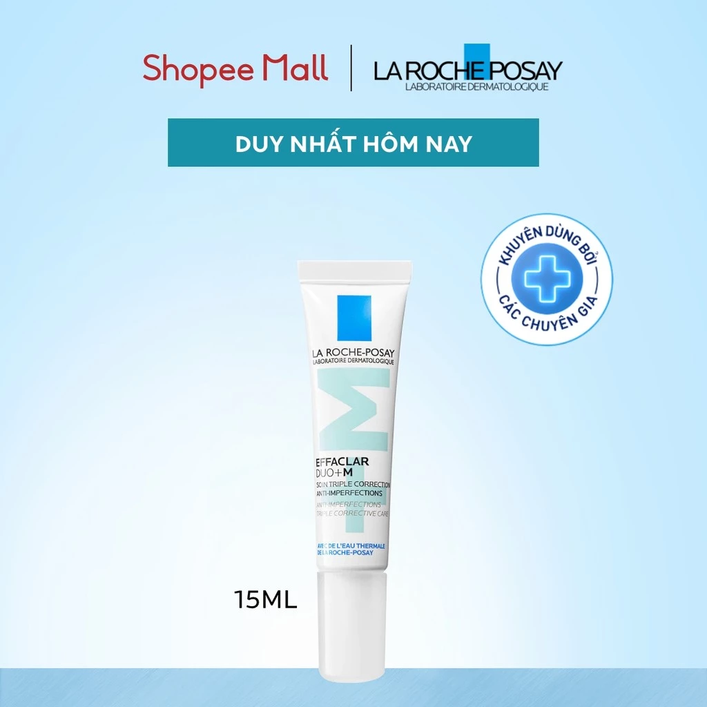 Kem dưỡng giảm mụn nhanh 8 giờ La Roche-Posay Effaclar Duo+M 15ml