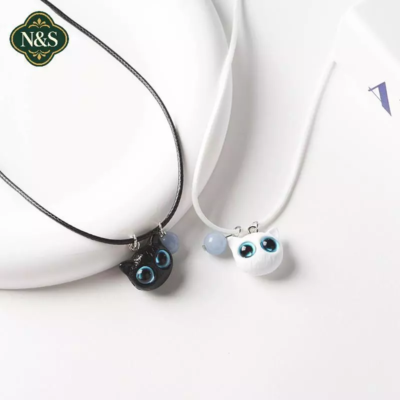 NS Gothic Thời Trang Dạ Quang Bla Mèo Mặt Dây Chuyền Nelace Cho Nữ Bé Gái Hoạt Hình Dễ Thương Nhựa Mèo Con Nelace Phụ Kiện Trang Sức Quà Tặng NS