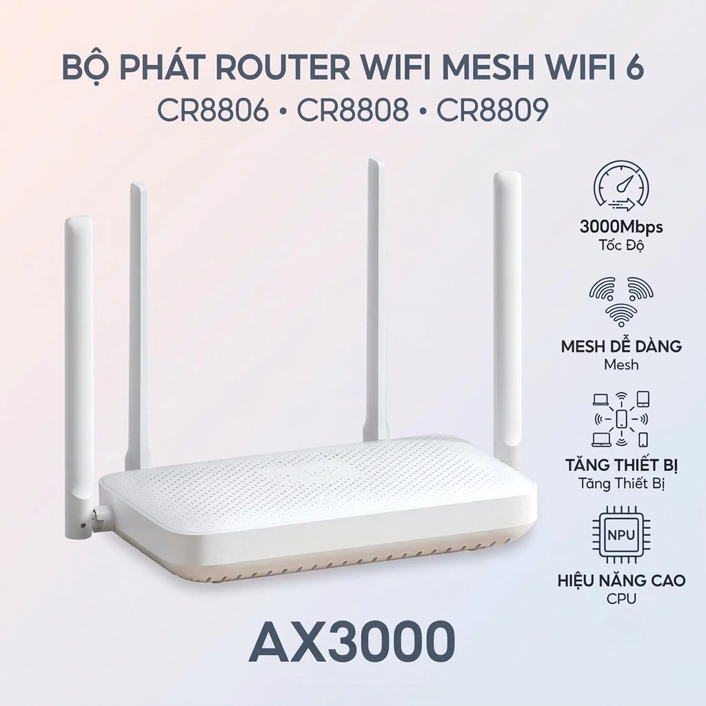 Bộ Phát Router Wifi Mesh Wifi 6 CR8806 CR8808 CR8809 AX3000 - Hàng cũ qua sử dụng