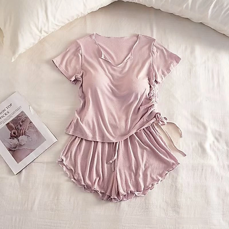 Hannie_Oder-Bộ đồ ngủ dài tay bằng cotton chất lượng cao, bộ đồ ngủ ngắn tay bằng cotton dày dặn cao cấp